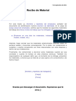 Plantilla de Recibo de Material en Word