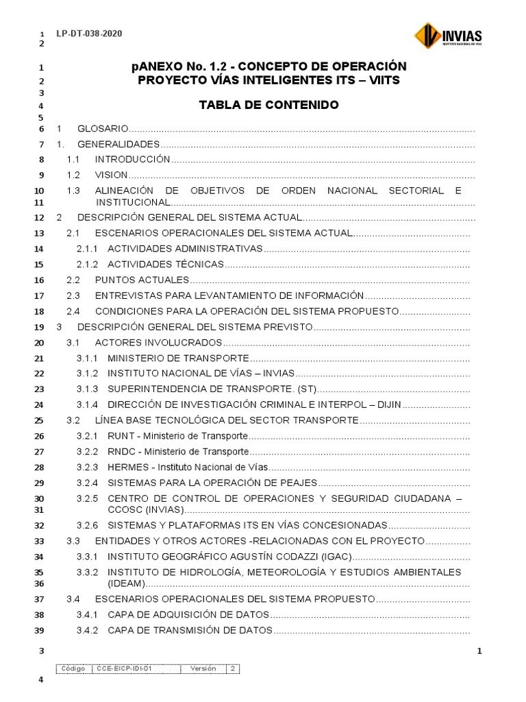 ANEXO No. 1.2 - CONCEPTO DE OPERACION - ConOps | PDF | Xml | Jabón