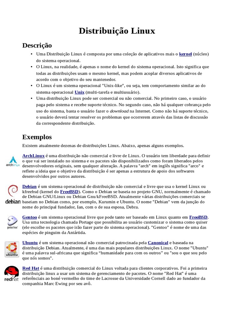 Distribuições Linux | PDF | Distribuição Linux | Linux