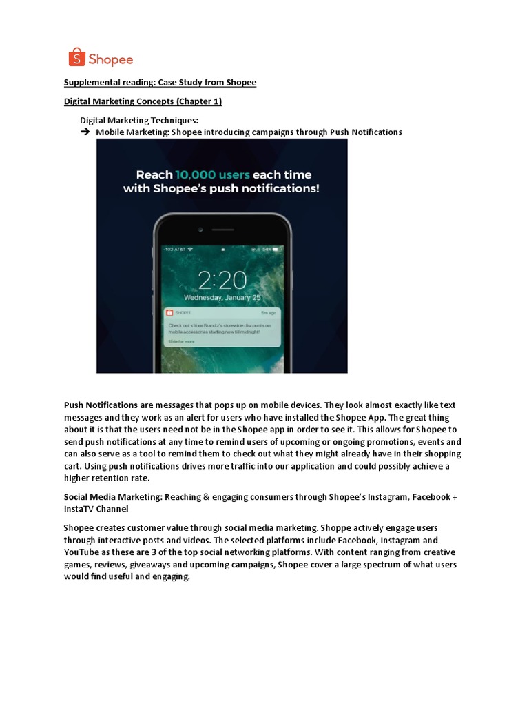 Shopee's Digital Marketing Strategies | PDF | Advertising | Social ...