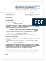 Proyecto de ED, de Vaciado de Diferentes Tanques de Agua Por Un Orificio para La Feria