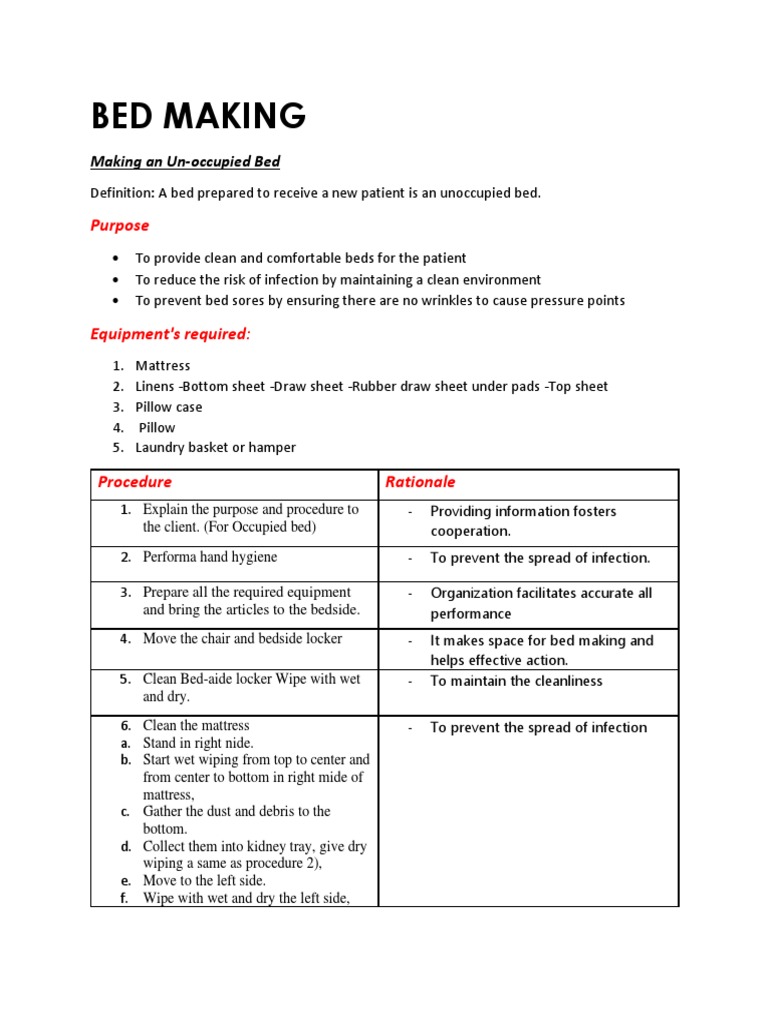 Bed Making | PDF