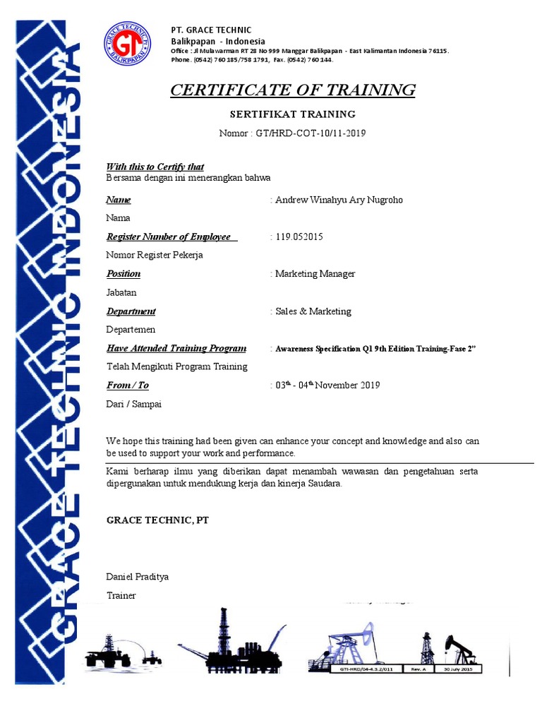 Certificate of Training | PDF | Business