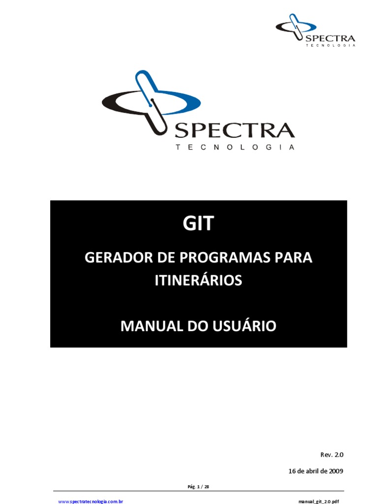 Manual do GIT 2.0: Programação de Itinerários | PDF | USB | Janela ...