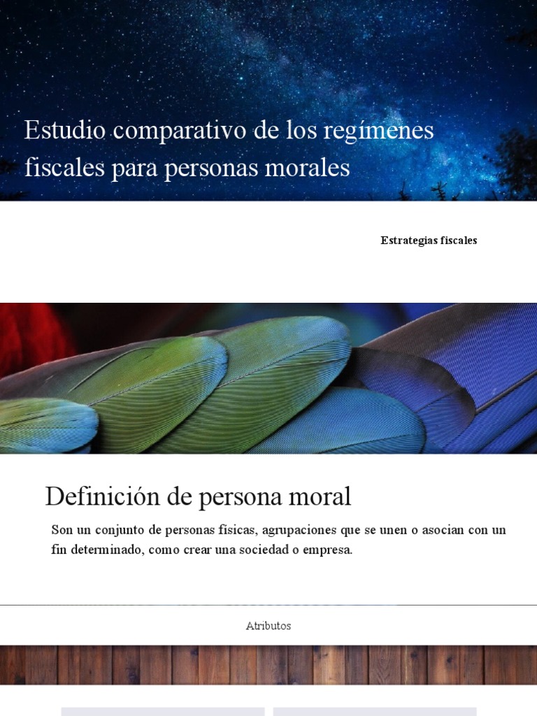 Estudio Comparativo de Los Regímenes Fiscales para Personas Morales ...
