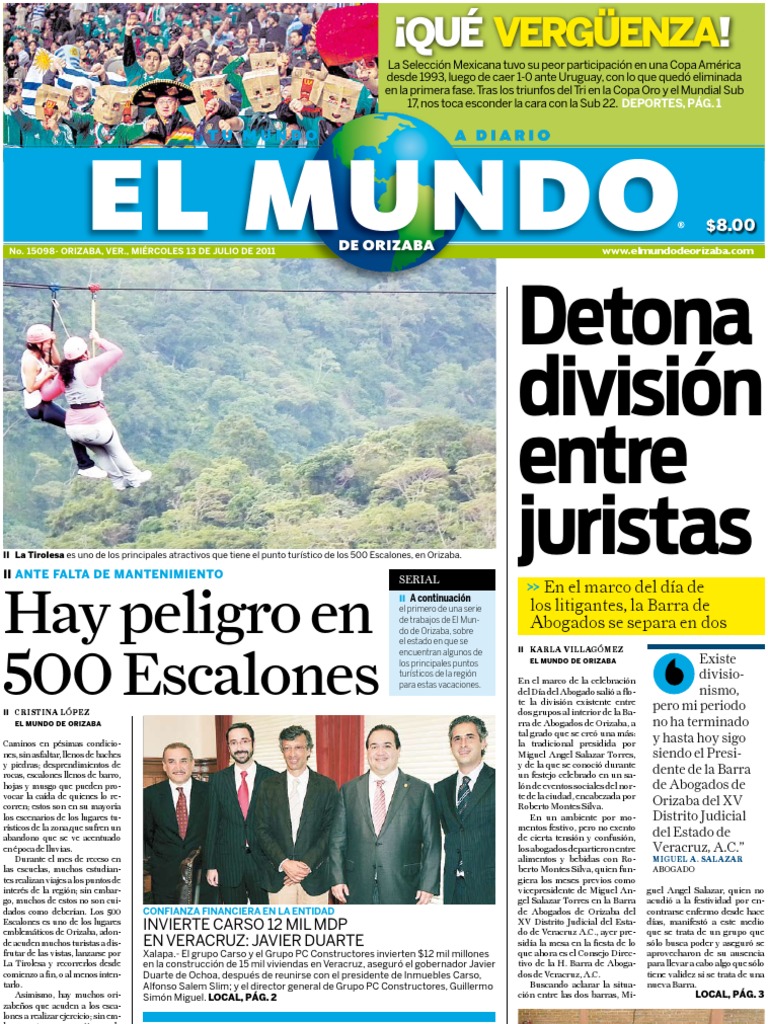 Portada El Mundo de Orizaba 13