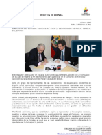 Embajador del Ecuador concursará para la designación de Fiscal General del Estado. Foto 68 y 69