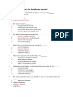 Choosing the best answer for questions using modal verbs