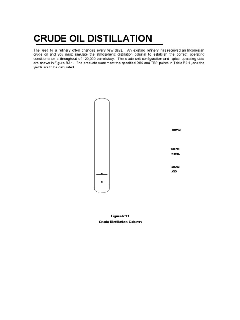 Crude Oil Distillation Simulation Guide | PDF | Distillation | Petroleum