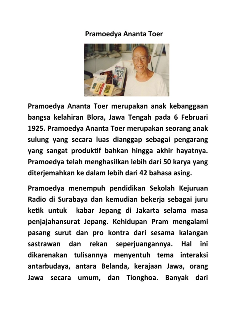 Biografi Pramoedya Ananta Toer Pdf