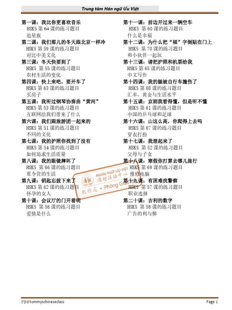 HSK5练习题目 | PDF