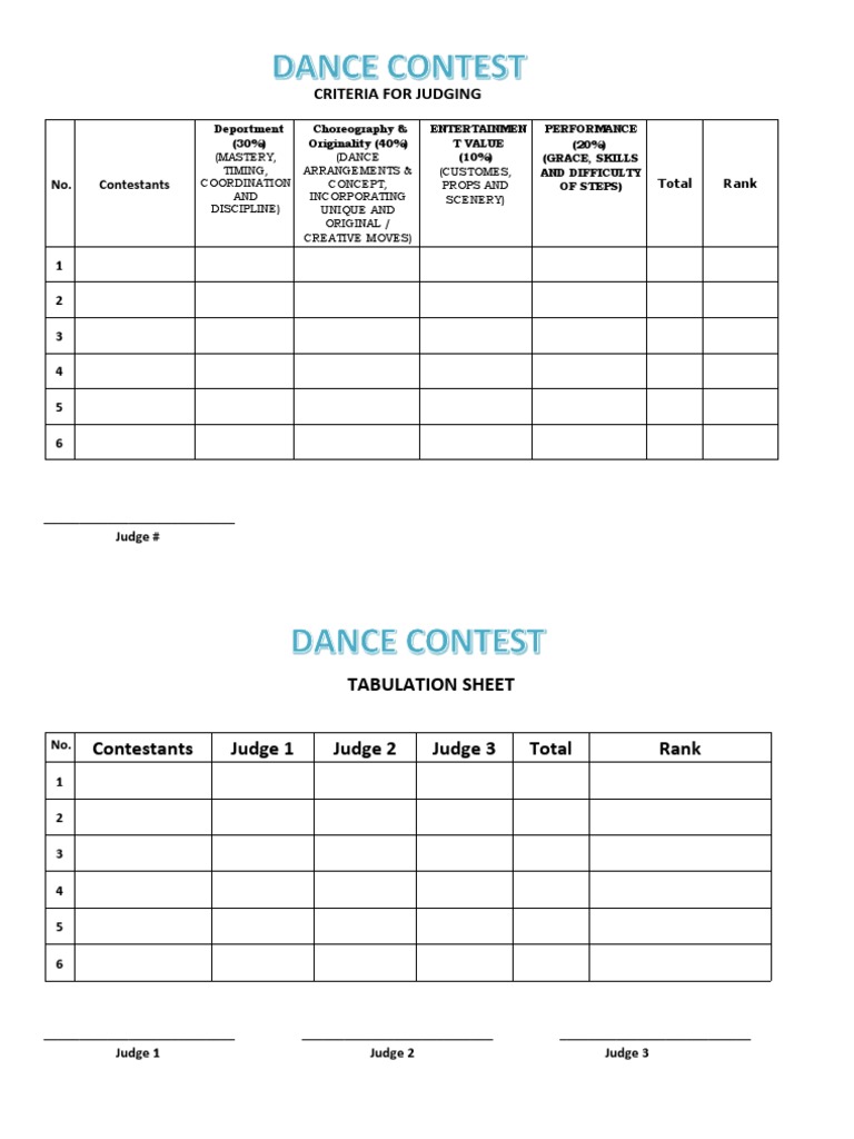 Dance Competition Judging Criteria | PDF