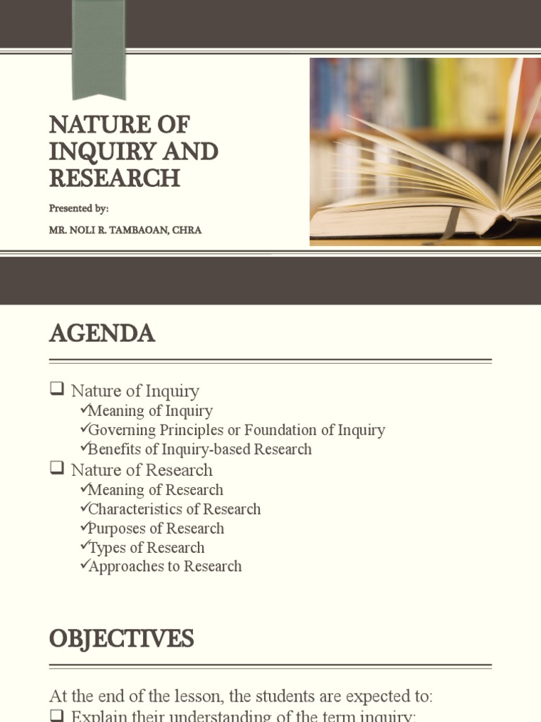 Lesson 1 - Nature of Inquiry and Research | PDF | Inquiry Based ...