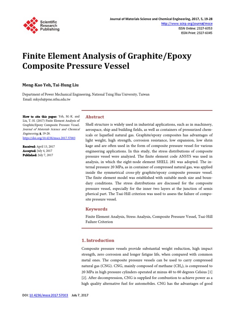 Finite Element Analysis of GraphiteEpoxy Composite | PDF | Science ...