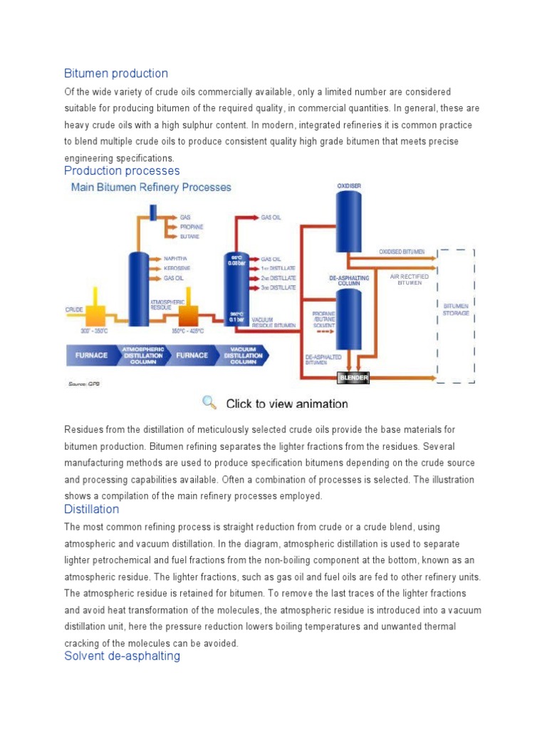 Bitumen Production | PDF | Asphalt | Oil Refinery