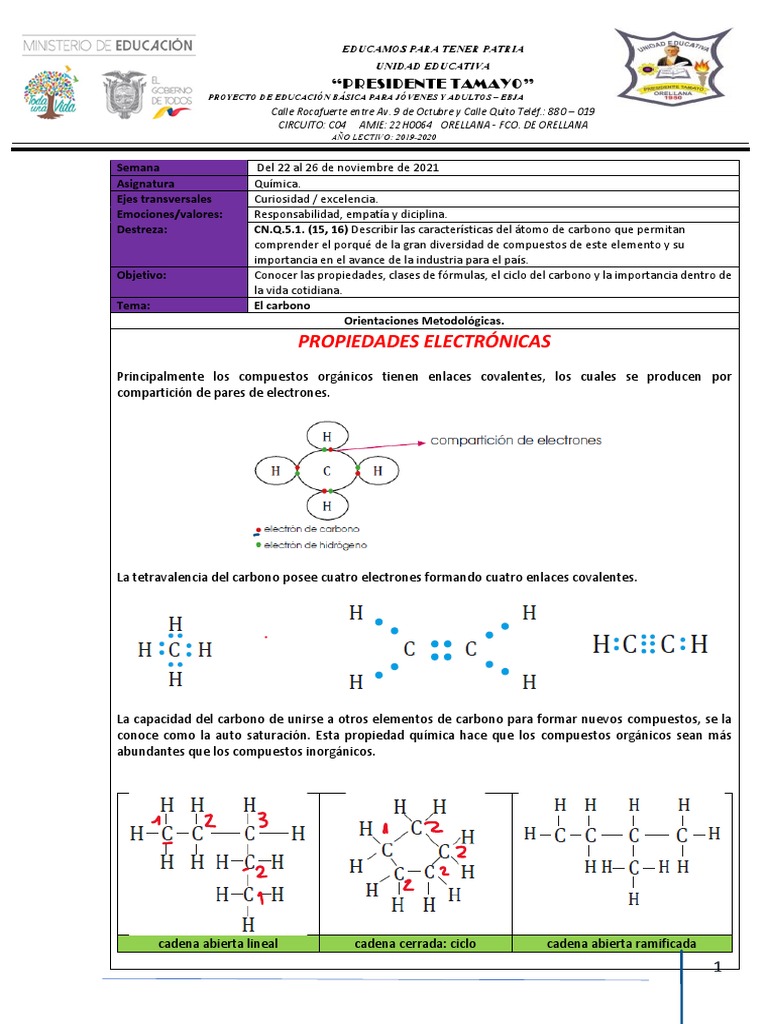 Ficha Pedagogica Semana 3 15 22-11-2021 | PDF | Moléculas | Compuestos ...