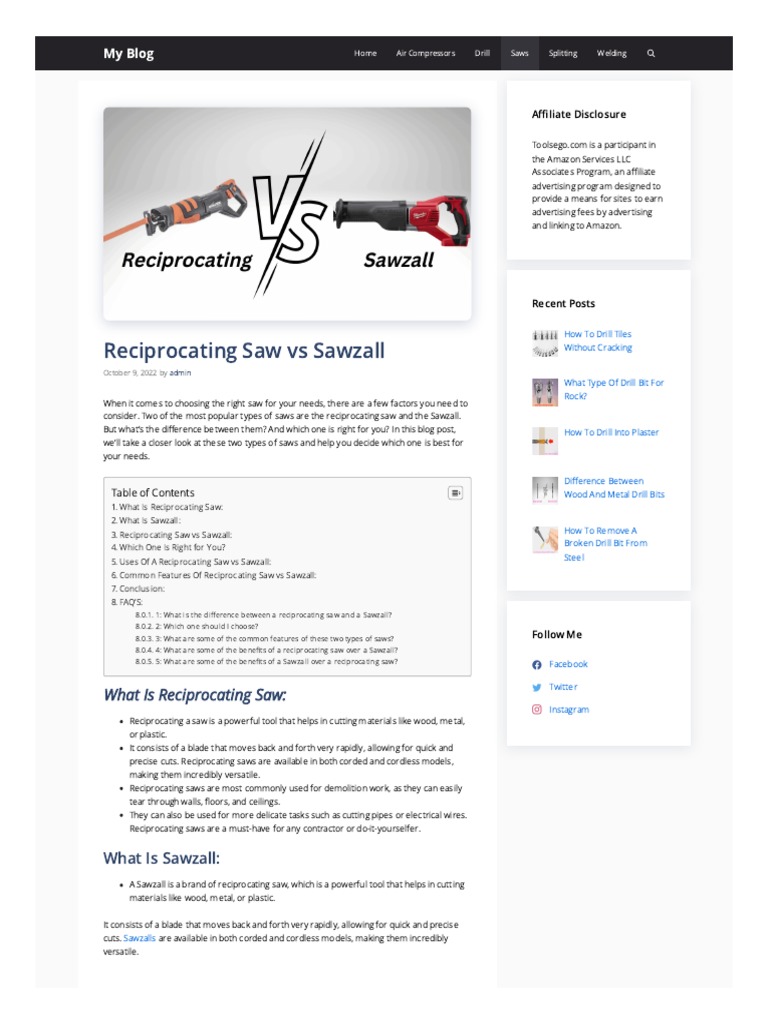 Toolsego Com Reciprocating Saw Vs Sawzall PDF Procedural Knowledge Tools