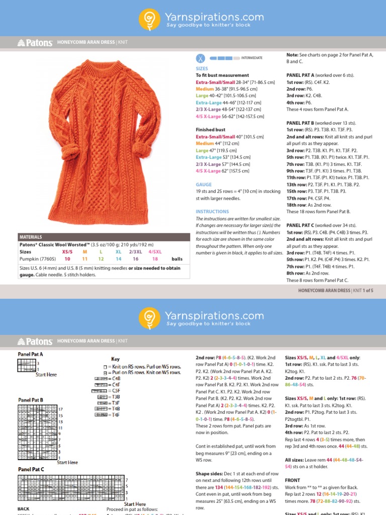 Knit Dress PDF Knitting Needlework
