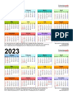 Two Year Calendar 2022 2023 Portrait Stacked Multi Colored