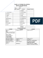 Course Planning Grade 10 To 11 Regular