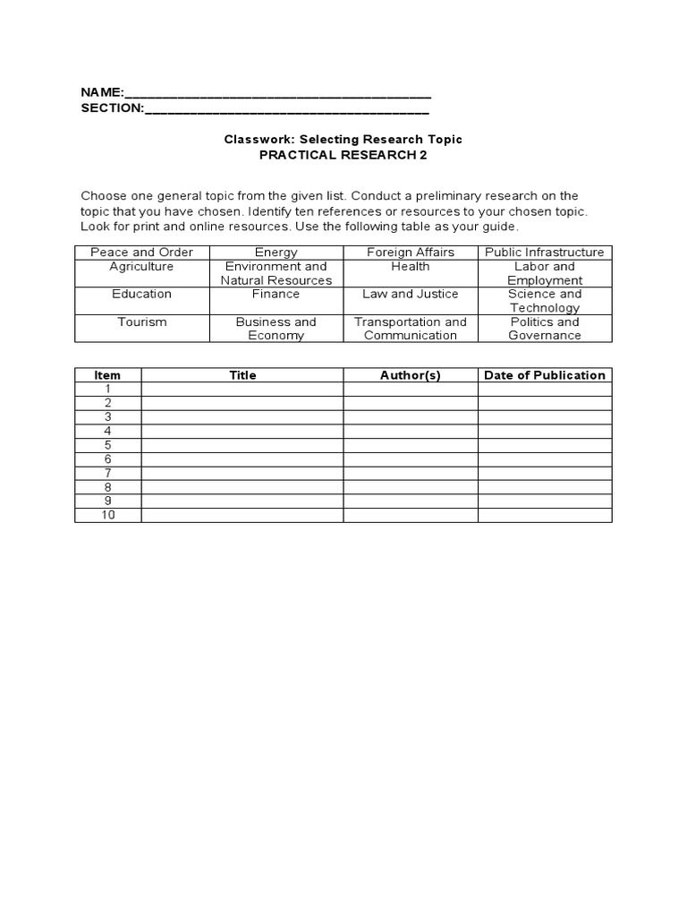 Classwork Topic PR2 | PDF