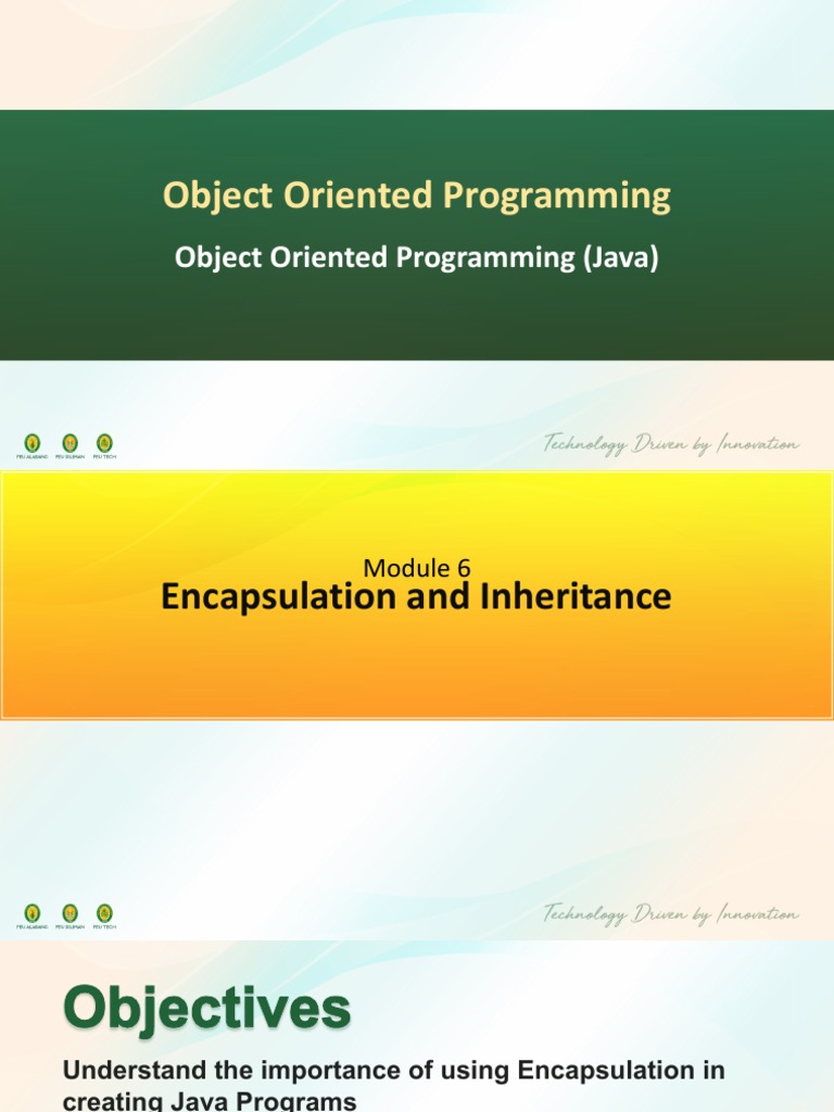 Module 6 Encapsulation and Inheritance | PDF | Inheritance (Object ...
