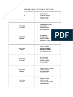 English Presentation Schedule