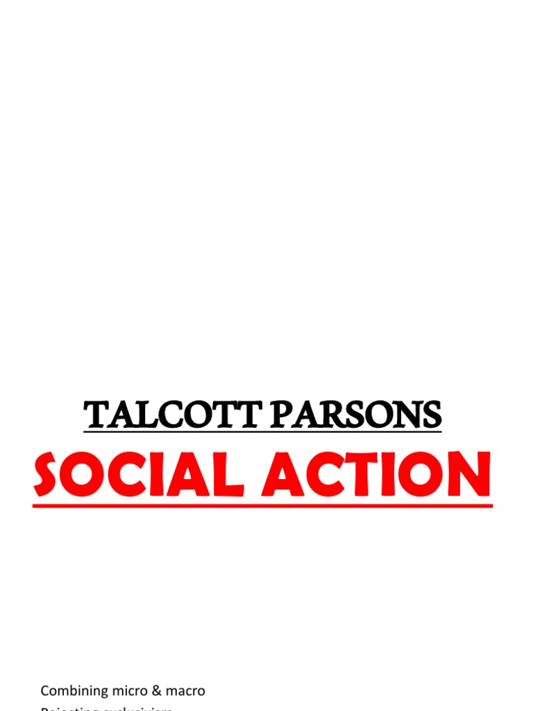 Talcott Parsons' Theory of Social Action PDF