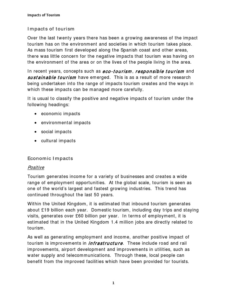 Effects of Tourism on Society and Environment | PDF | Tourism | Pollution