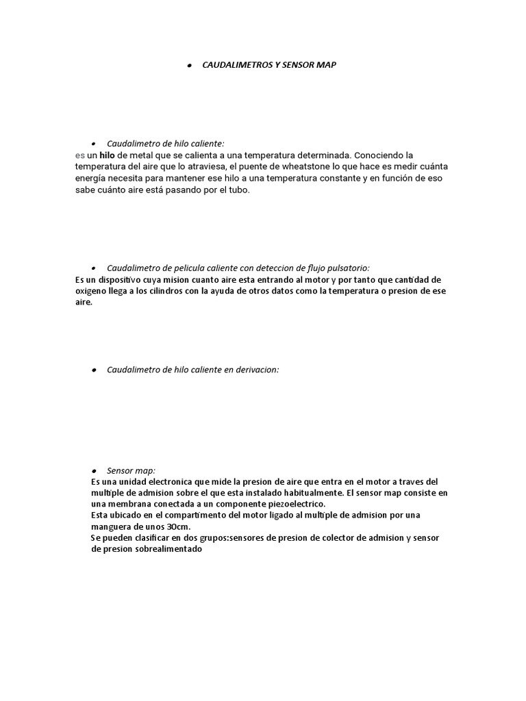 Caudalimetro y Sensor Map | PDF