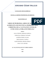 ARBOL DE PROBLEMAS, ARBOL DE OBJETIVOS Y ALTERNATIVA DE SOLUCION AL PROBLEMA BAJA COBERTURA DE LA VACUNACION CONTRA EL COVID 19 DE LA POBLACION PERUANA