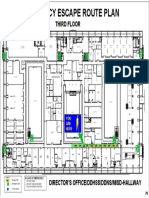 Emergency escape route plan for third floor