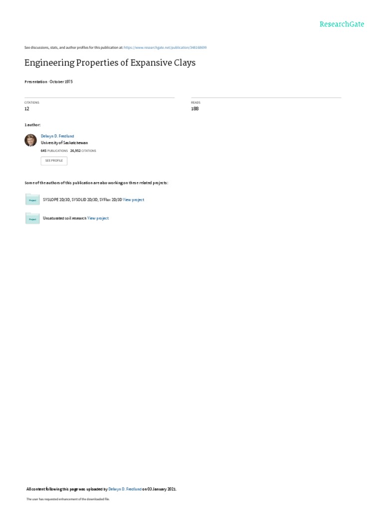 Engineering Properties of Expansive Clays PDF