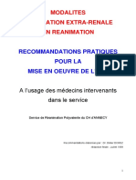 Modalites D'Epuration Extra-Renale en Reanimation: Recommandations Pratiques Pour La Mise en Oeuvre de L'Eer