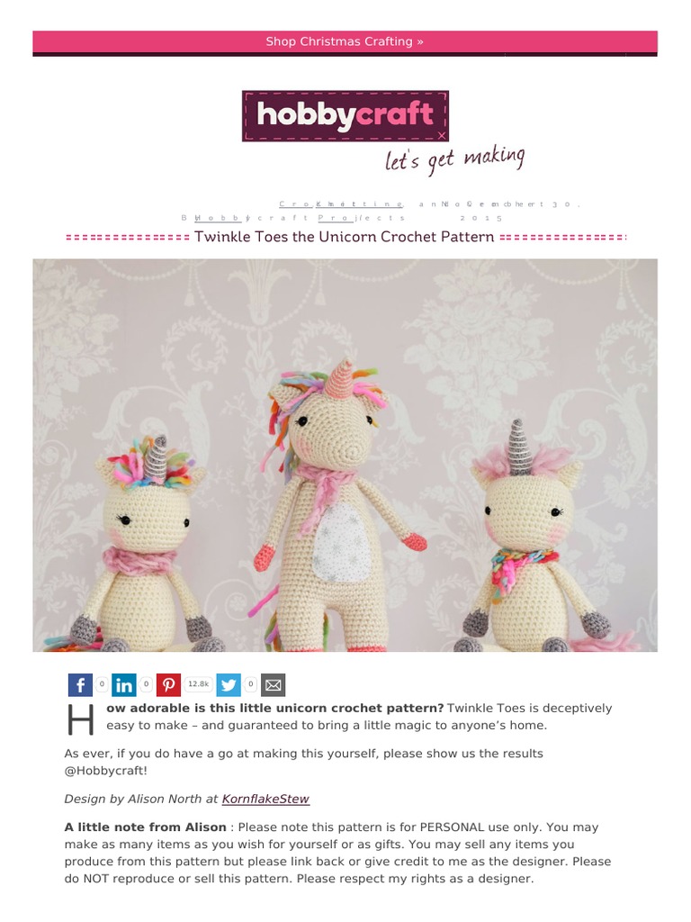 1000 free unicorn crochet pattern pdf