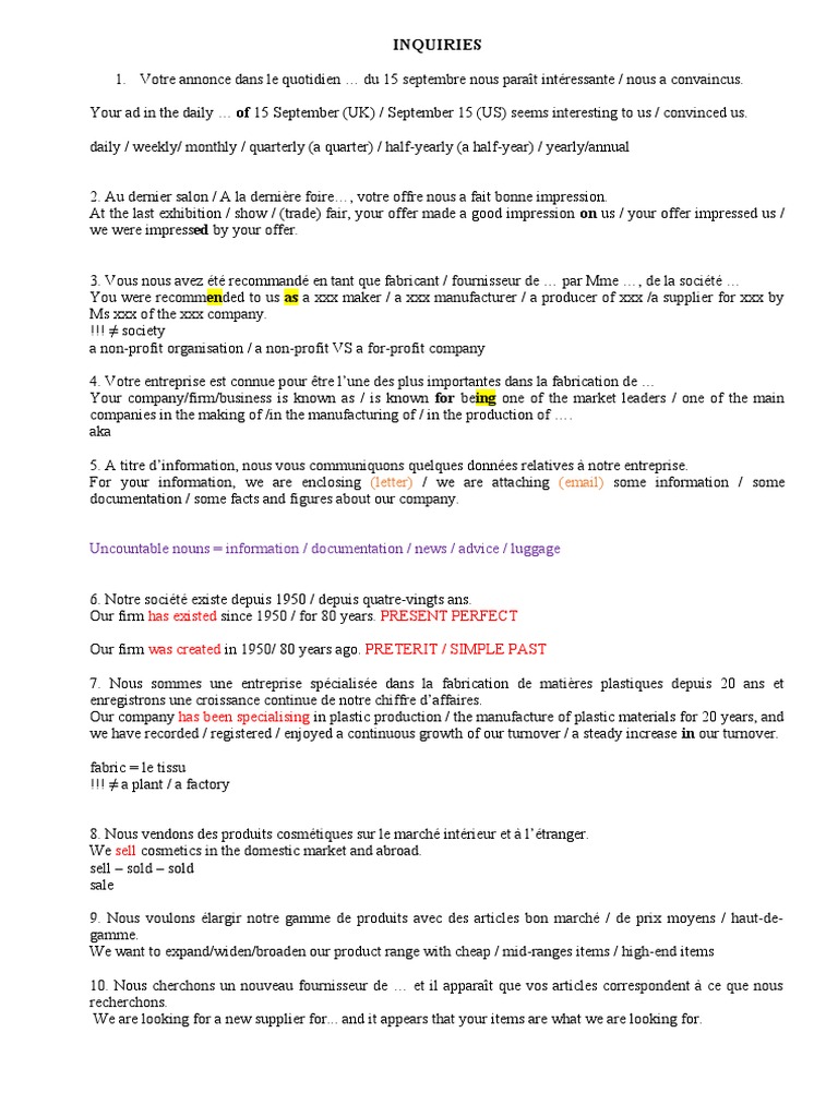 Cours Traductions Anglais PDF