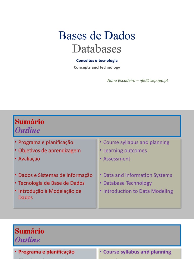 Bases de Dados: Databases | PDF | No SQL | Base de dados relacional