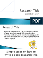 Simple Steps in Writing Research Title