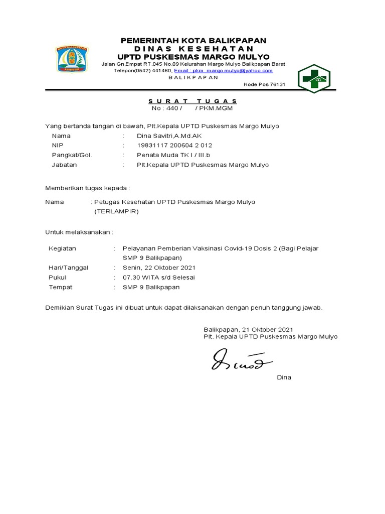 Surat Tugas Vaksin | PDF