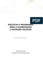 Políticas e Programas para A Alimentação e Nutrição Escolar