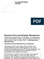 Business Policy and Strategic Management Notes