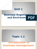 Business Organization and Environment