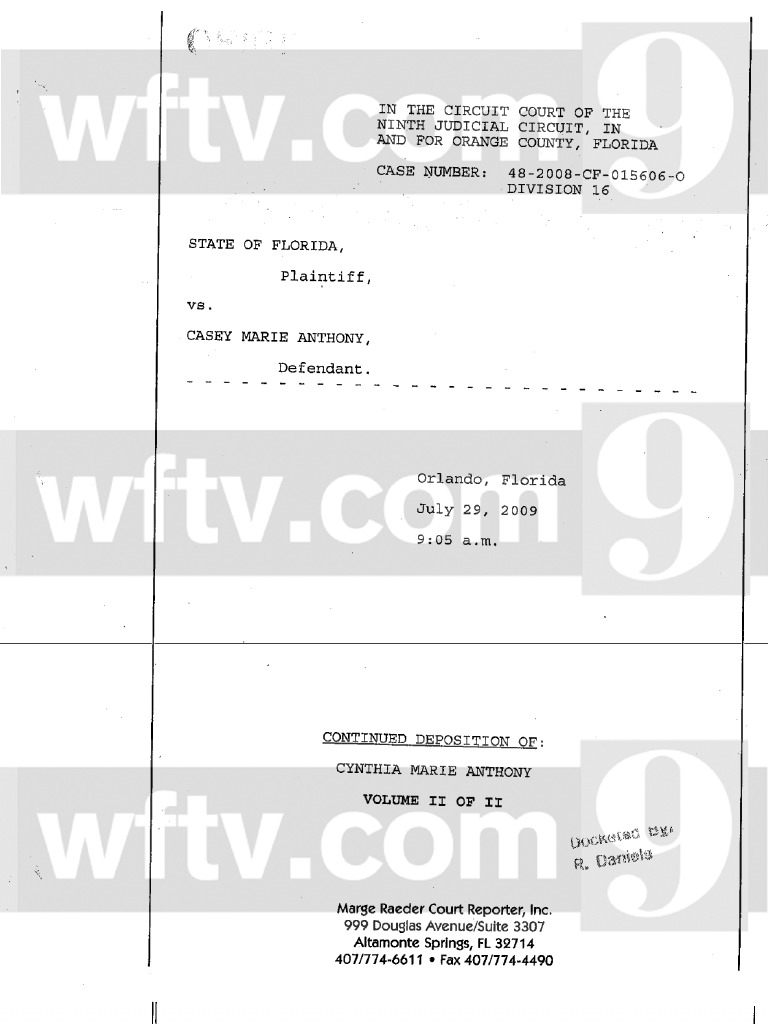 Cindy Anthony Deposition Part 2 | PDF