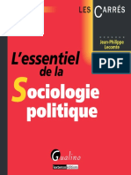LEssentiel de La Sociologie Politique - 2e Édition (Jean-Philippe Lecomte)