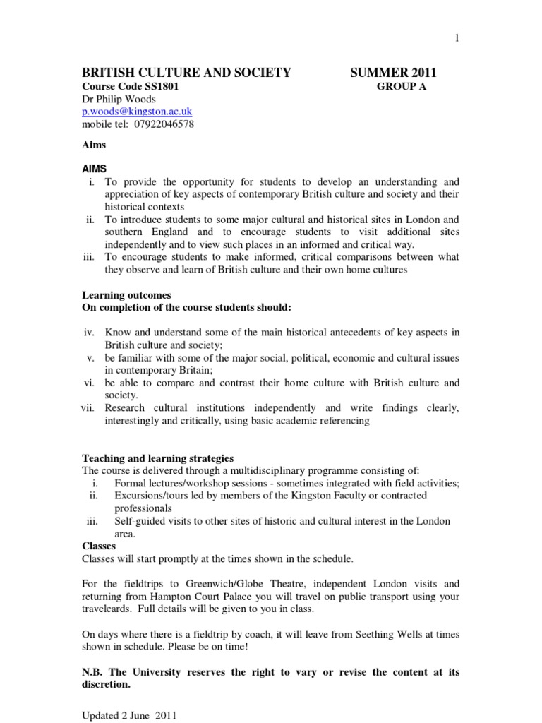 Overview of British Culture and Society | PDF | United Kingdom ...
