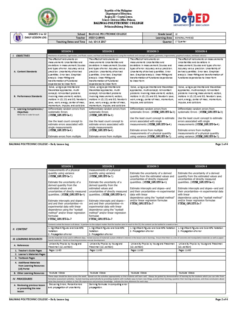 Measuring errors in physics experiments pdf momentum measurement