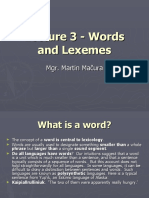 Lecture 3 - Words and Lexemes