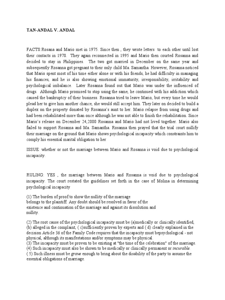 Tan andal v andal download free pdf burden of proof law justice