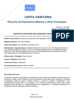 Alerta No - #341-2021 - Sistema de Ultrasonido para Diagnóstico General Electric