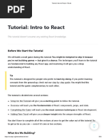 Tutorial - Intro To React - React